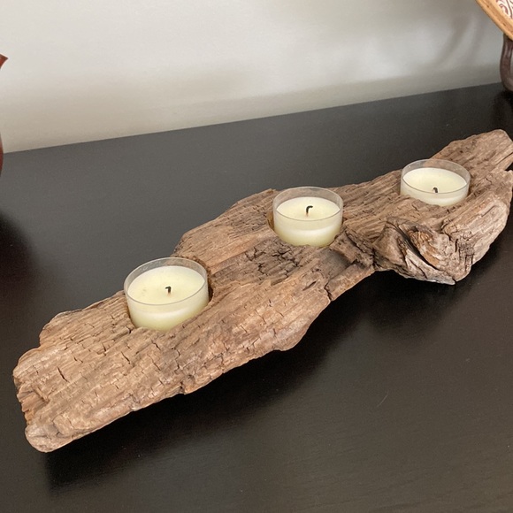 Driftwood candle holder tealight votive - Picture 5 of 6